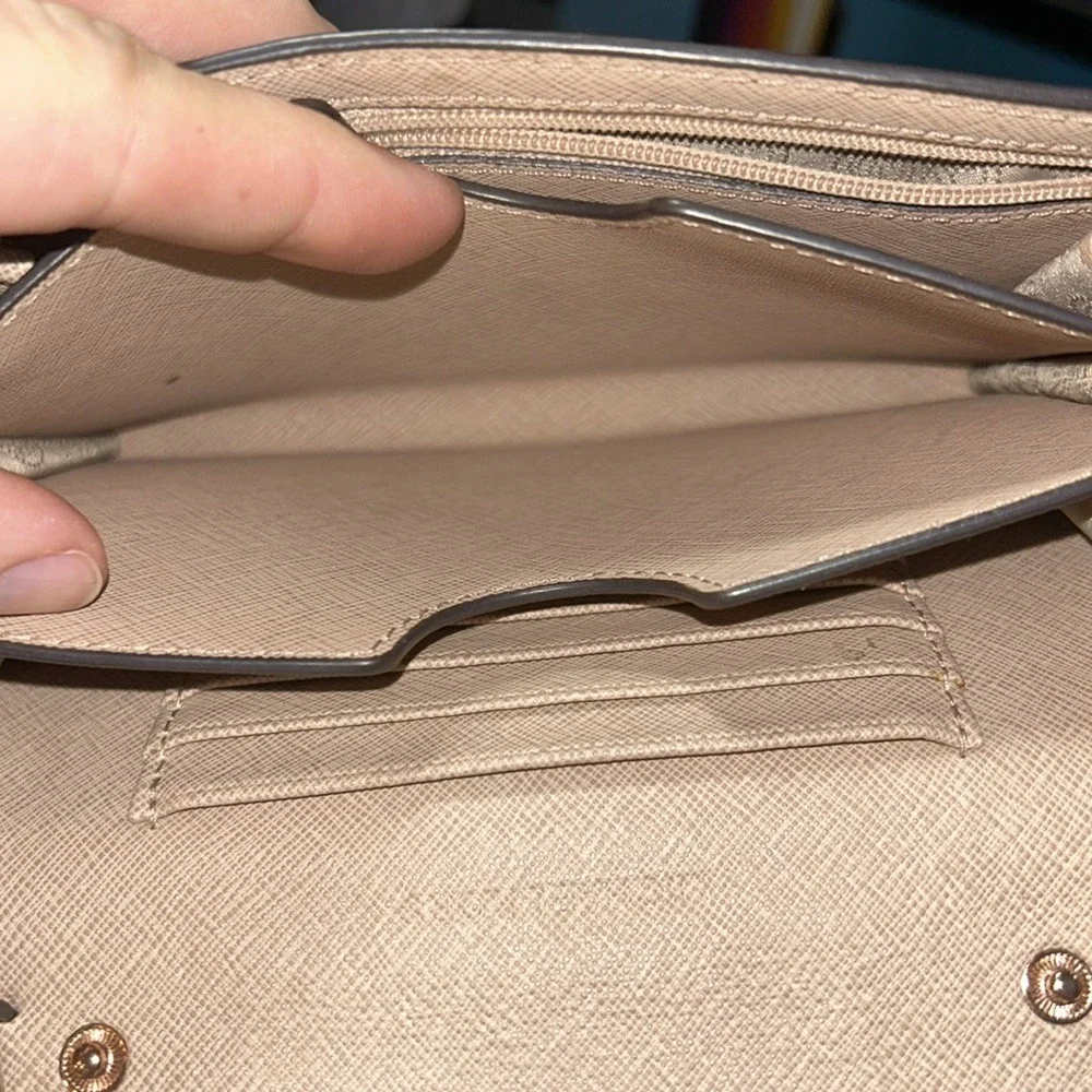 Michael Kors Jet Set Snakeskin‎ Crossbody Wallet Bag Brown